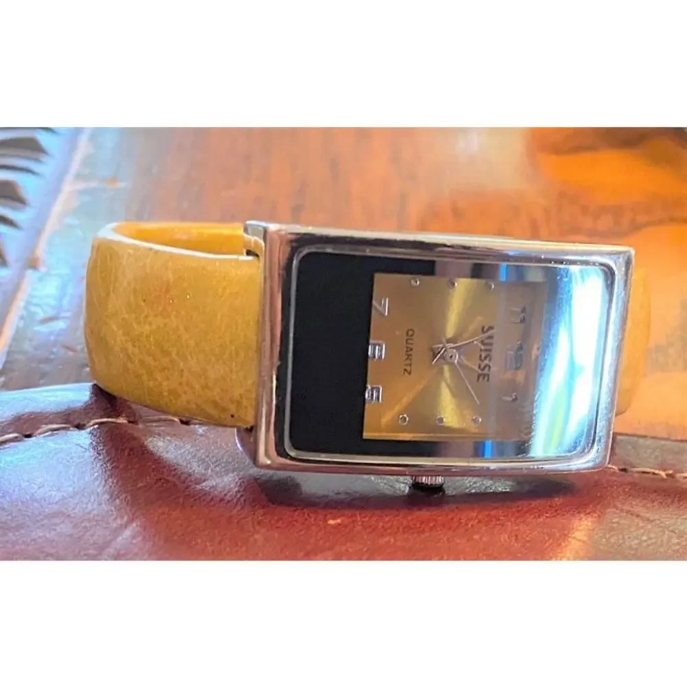 Women's 20mm Silver Tone Suisse Watch, Bangle Bracelet with Matching Face/ Band